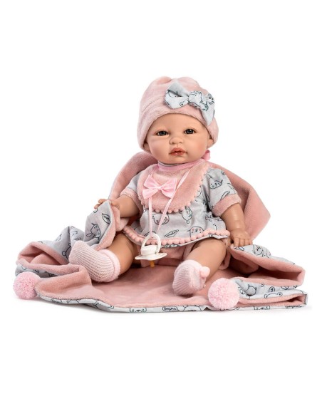 Muñeca Berbesa Baby Coral 34 cm Baby Coral Vestido Gris Y Mantita En Caja 34 Cm 3218