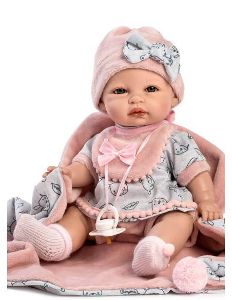 Muñeca Berbesa Baby Coral 34 cm Baby Coral Vestido Gris Y Mantita En Caja 34 Cm 3218