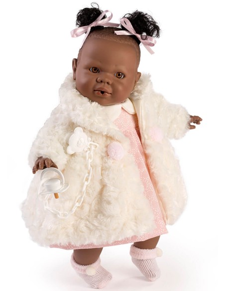 Muñeca Berbesa Alicia 38 cm Alicia Mulata Llorona Abrigo Largo En Caja 38 Cm 4357