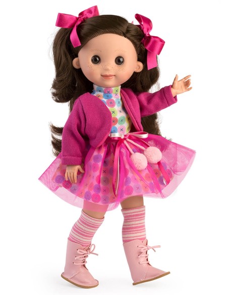 Linda Pink Tulle Dress And Tights In Box 40 Cm