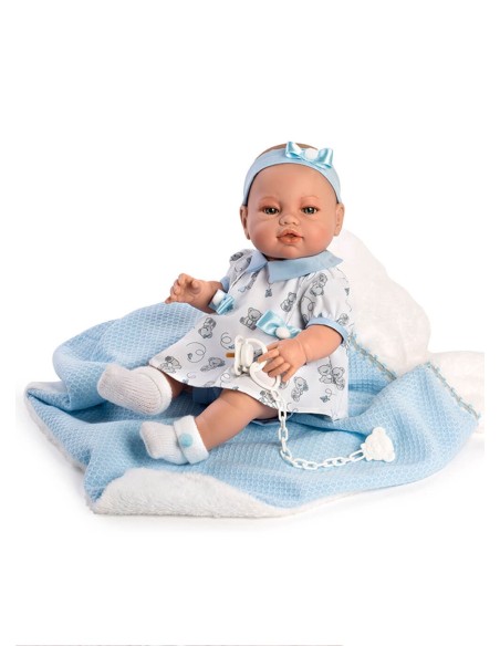 Newborn Blue Suit With Blanket In Box 42 Cm