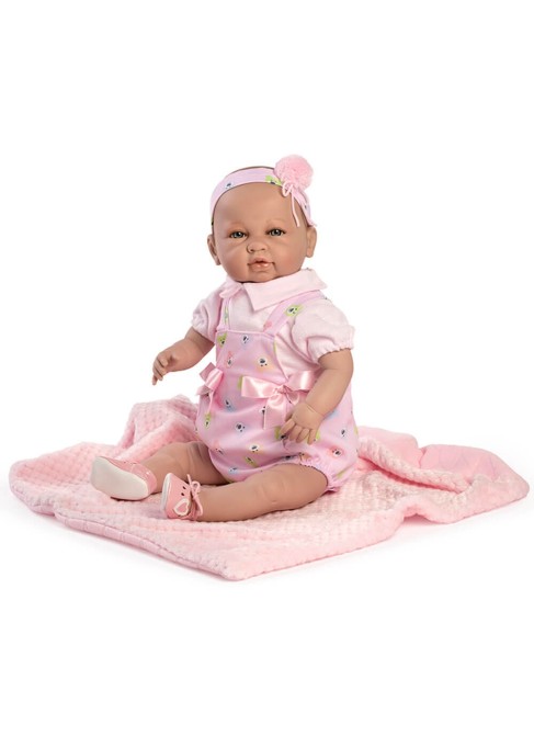 Sara Newborn Pink Overalls Pink Blanket In Box 50 Cm