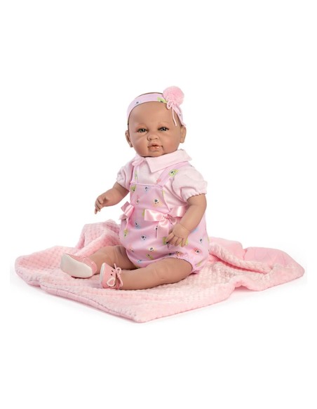 Sara Newborn Pink Overalls Pink Blanket In Box 50 Cm