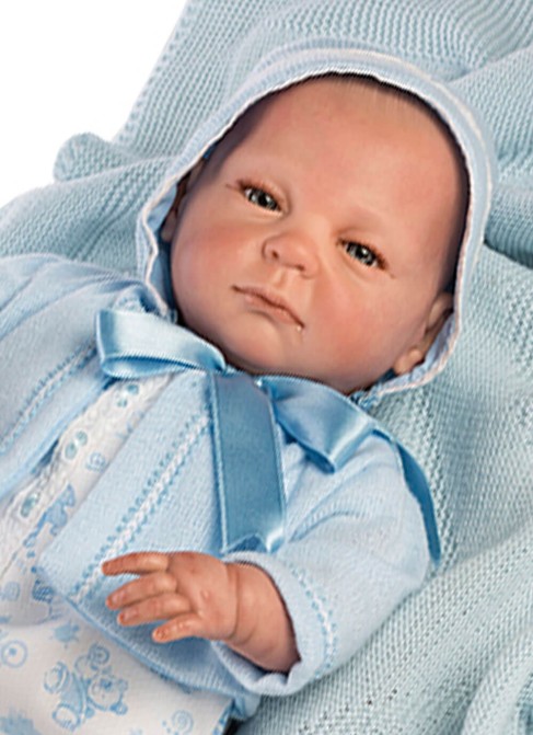 Reborn Baby Reborn Romper Blue Open Eyes In Box 52 Cm