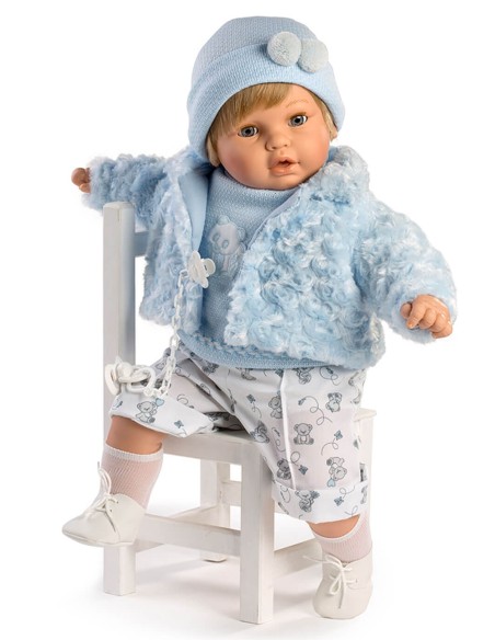 Baby Sweet Crying Blue Jacket In Box 62 Cm