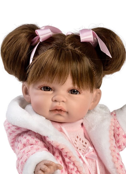 Nattes Et Veste Corail Bébé Dans Sac 34 Cm