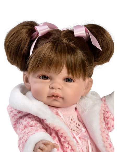 Nattes Et Veste Corail Bébé Dans Sac 34 Cm