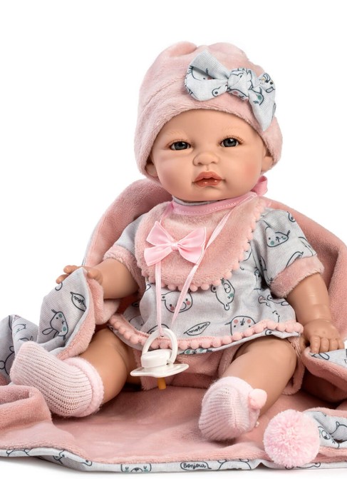 Muñeca Berbesa Baby Coral 34 cm Baby Coral Vestido Gris Y Mantita En Bolsa 34 Cm 32181