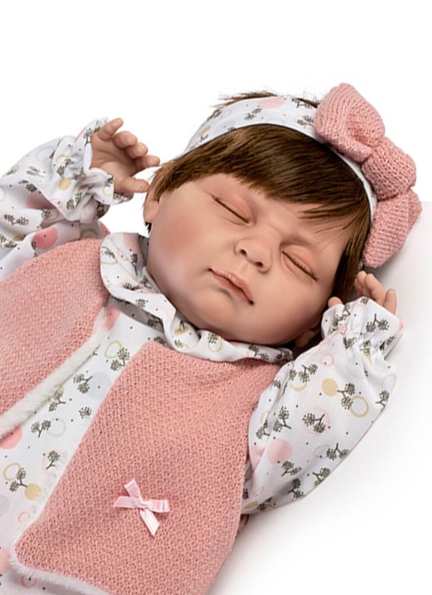 Valeria Yeux Fermés Gilet Rose En Sac 50 Cm