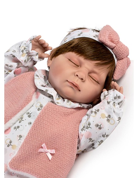 Valeria Yeux Fermés Gilet Rose En Sac 50 Cm