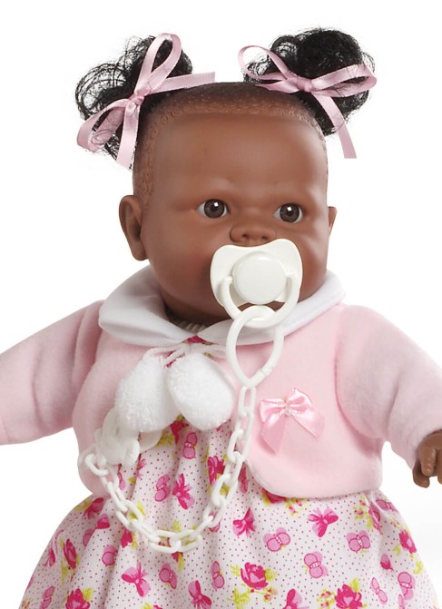 Muñecas Berbesa Raul y Maria 42 Cm ALICIA NEGRITA CON VESTIDO Y CHAQUETA EN BOLSA