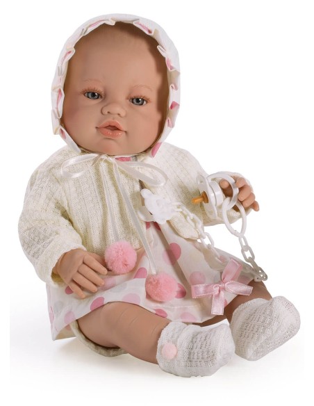 Muñecas Berbesa Recién Nacidos 42 Cm Recién Nadida Con Chaqueta Crema En Caja