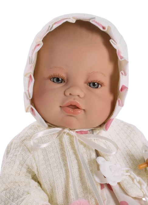 Muñecas Berbesa Recién Nacidos 42 Cm Recién Nadida Con Chaqueta Crema En Caja