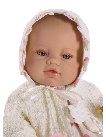 Muñecas Berbesa Recién Nacidos 42 Cm Recién Nadida Con Chaqueta Crema En Caja