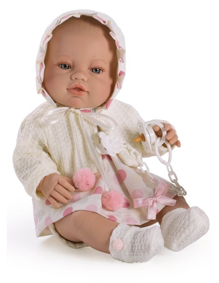 Muñecas Berbesa Recien Nacido Con Chaqueta Crema En Bolsa