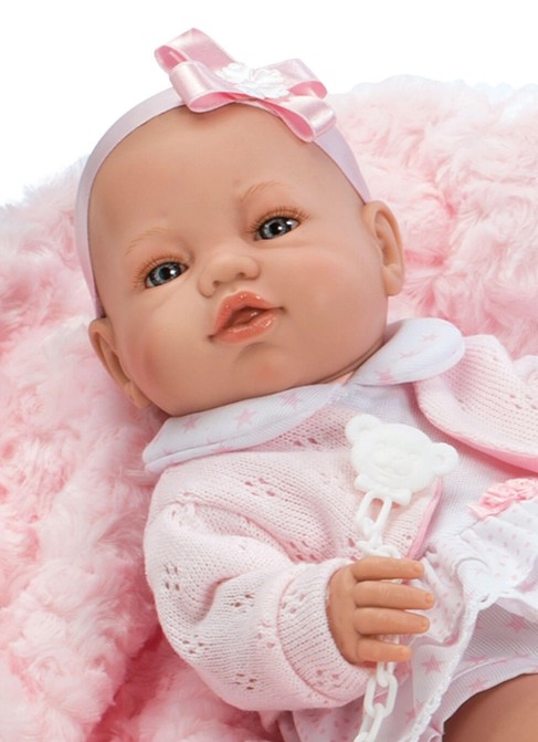 Muñecas Berbesa Recién Nacidos 42 Cm Recién Nacida Con Vestido Rosa Y Mantita En Caja