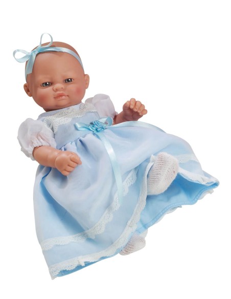 Muñecas Berbesa Mini Recien Nacido 27 Cm Mini Recien Nacido Con Faldon Azul En Caja