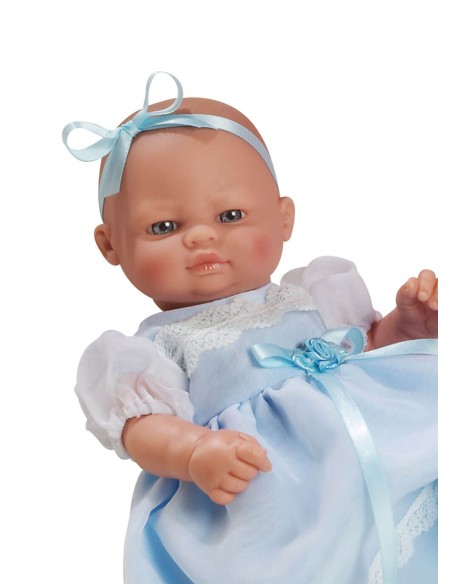 Muñecas Berbesa Mini Recien Nacido 27 Cm Mini Recien Nacido Con Faldon Azul En Caja