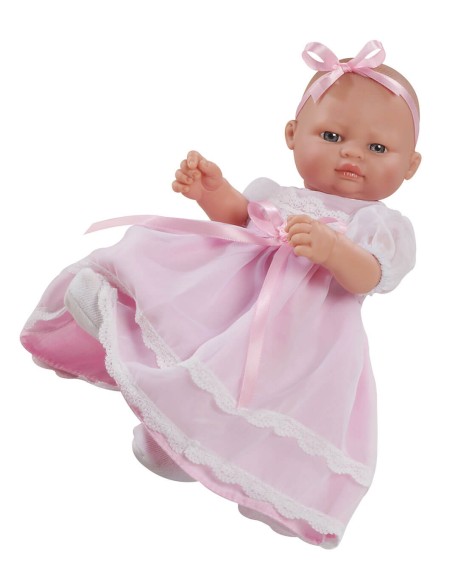 Muñecas Berbesa Mini Recien Nacido 27 Cm Mini Recien Nacido Con Faldon Rosa En Caja
