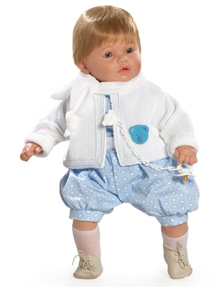 Dulzon Lloron avec costume bleu et veste blanche dans la boîte