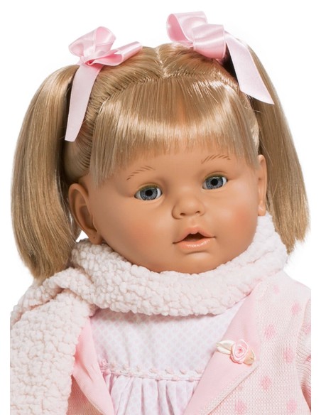 Llorona sweet Baby with a pink dress and scarf in a box