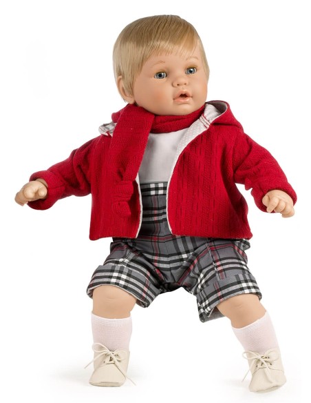 Muñecas Berbesa Baby Dulzón 62 Cm Baby Dulzón Lloron Con Traje Cuadros En Bolsa