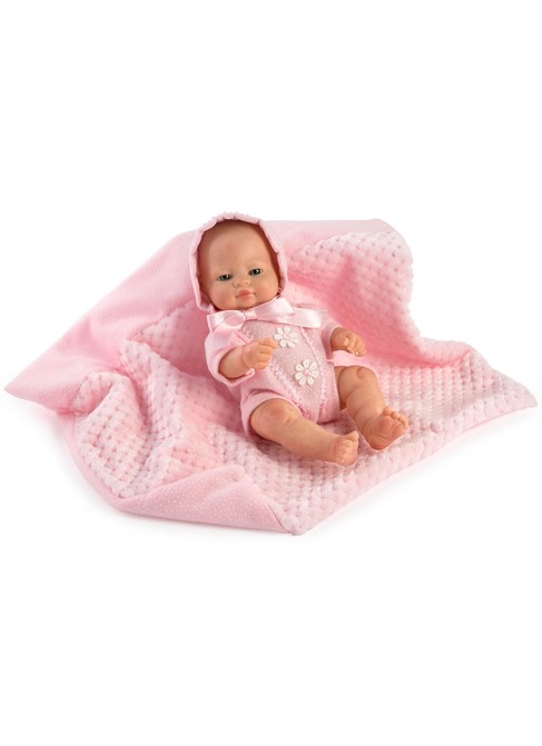 Mini Newborn Hairless Pink Suit And Blanket In Bag 27 Cm