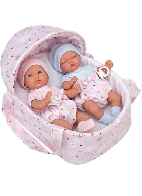 Babis Twins 26 Cm Con Navicella In Borsa