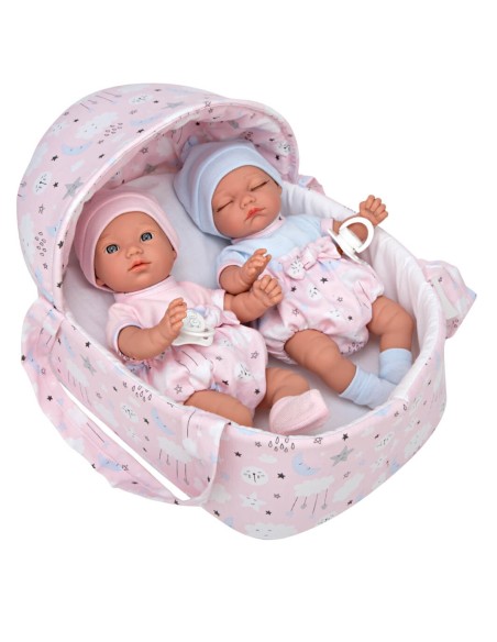 Babis Twins 26 Cm Avec Nacelle Dans Sac