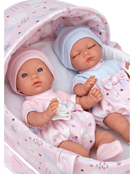 Babis Twins 26 Cm Avec Nacelle Dans Sac