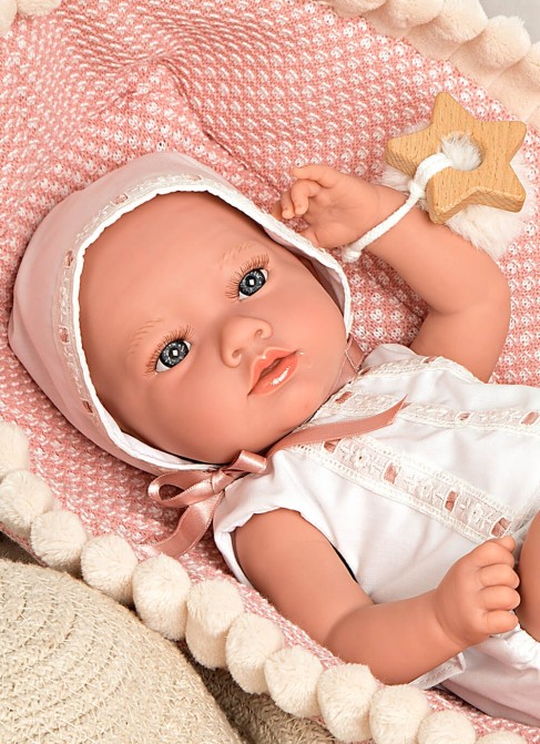 Aria rose 38 cm avec nacelle en étui