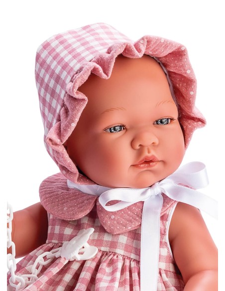 Maria With Pink Squares Pololo And Pink Gauze Neck 43 cm
