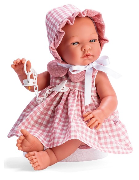 Maria With Pink Squares Pololo And Pink Gauze Neck 43 cm