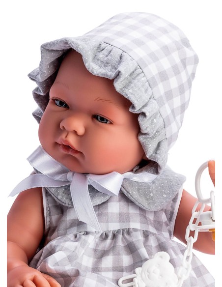 Pablo With Gray Squares Gray Gauze Neck 43 cm