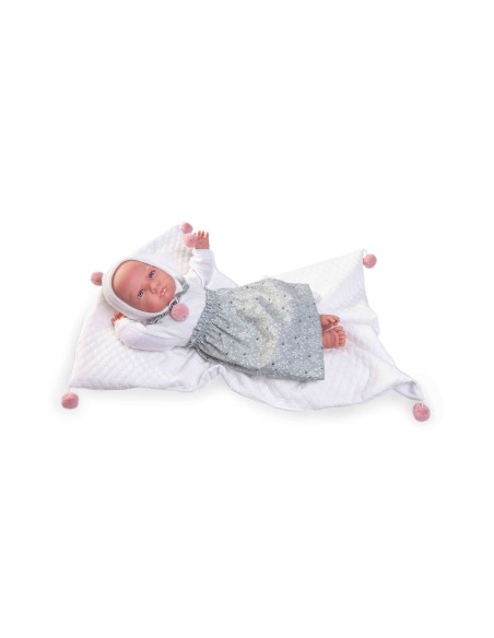 Mi Primer Reborn Berta con faldón y pompones