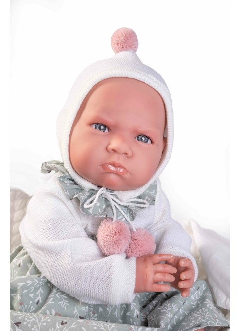 Mi Primer Reborn Berta con faldón y pompones