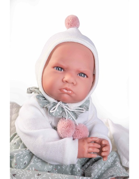 Mi Primer Reborn Berta con faldón y pompones
