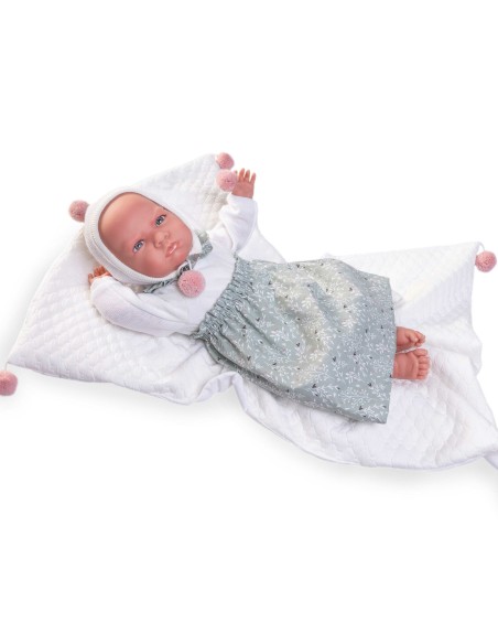Mi Primer Reborn Berta con faldón y pompones