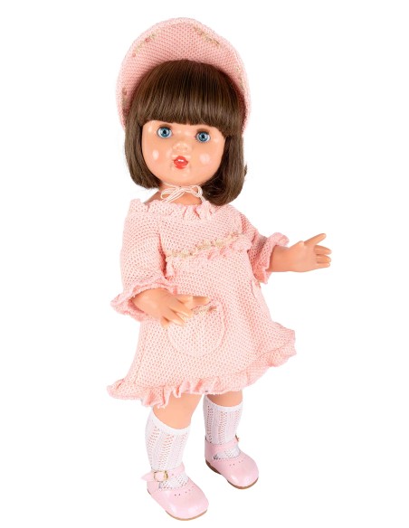 Mariquita Perez Vestido Punto Salmón con Visera 50 cm