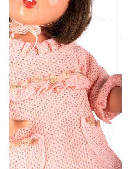 Mariquita Perez Vestido Punto Salmón con Visera 50 cm