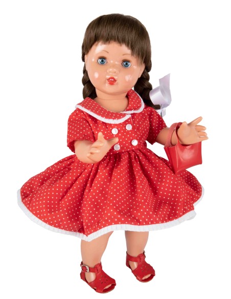 Mariquita Perez Robe Rouge À Pois Blancs
