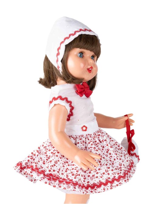 Mariquita Perez Conjunto Falda Florecitas Rojas...
