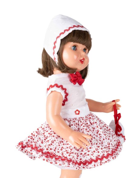 Mariquita Perez Conjunto Falda Florecitas Rojas 50 Cm