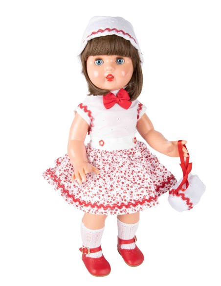 Mariquita Perez Conjunto Falda Florecitas Rojas 50 Cm