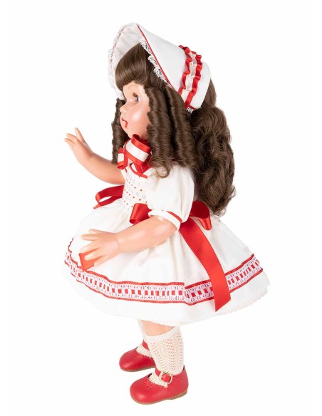 Mariquita Perez Robe Beig Brodé Canesu 50 Cm