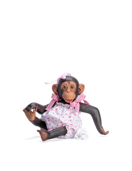Lola The Chimpanzee Romper Hearts Bows Pink Lace 32 cm