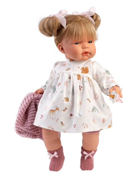Joelle Gilet Laine Rose 38 cm Avec Mécanisme Cry