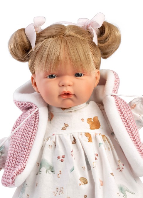 Joelle Gilet Laine Rose 38 cm Avec Mécanisme Cry
