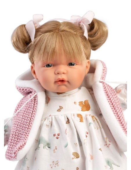 Joelle Gilet Laine Rose 38 cm Avec Mécanisme Cry