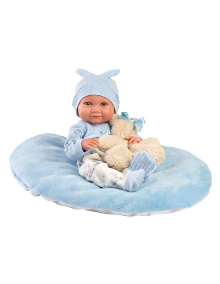 Nico NewbornCoussin bleu clair avec ours 40 cm